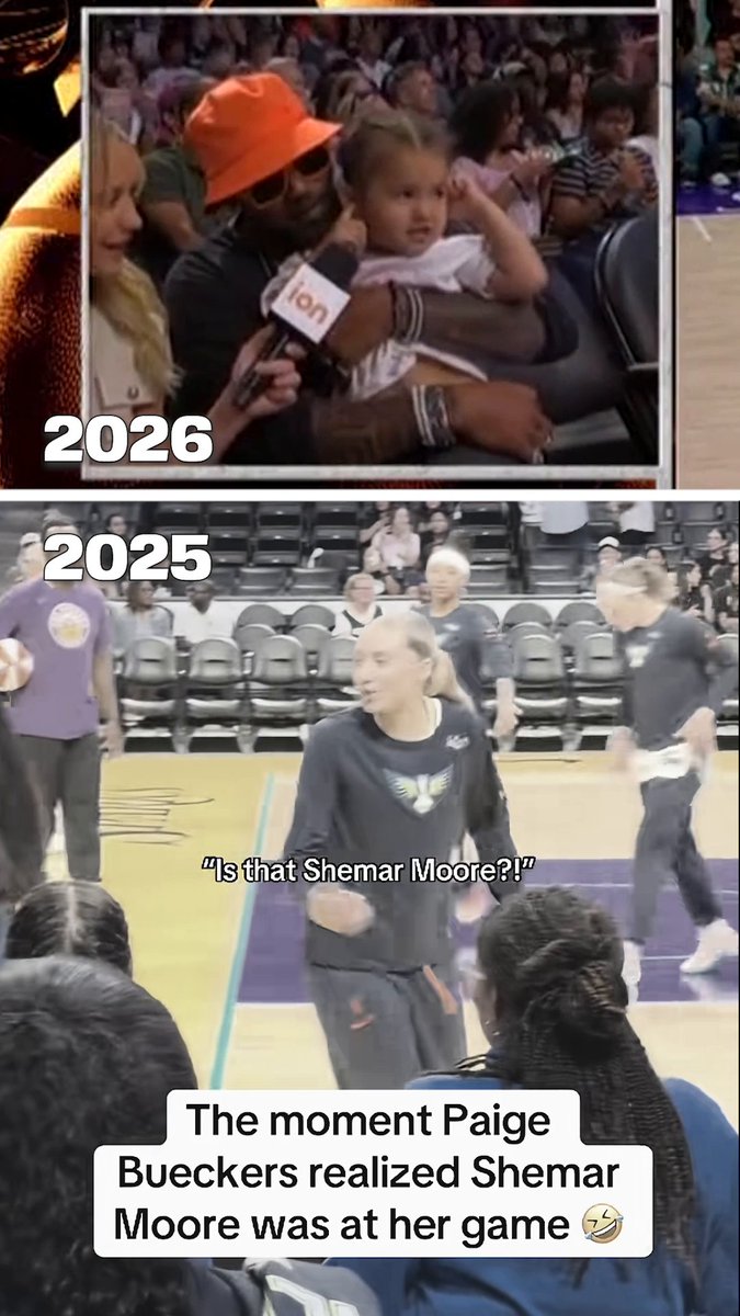 Shemar Moore and his daughter always show love to Paige Bueckers in LA 👏 (📺 ION, 📹 roxc/TT)