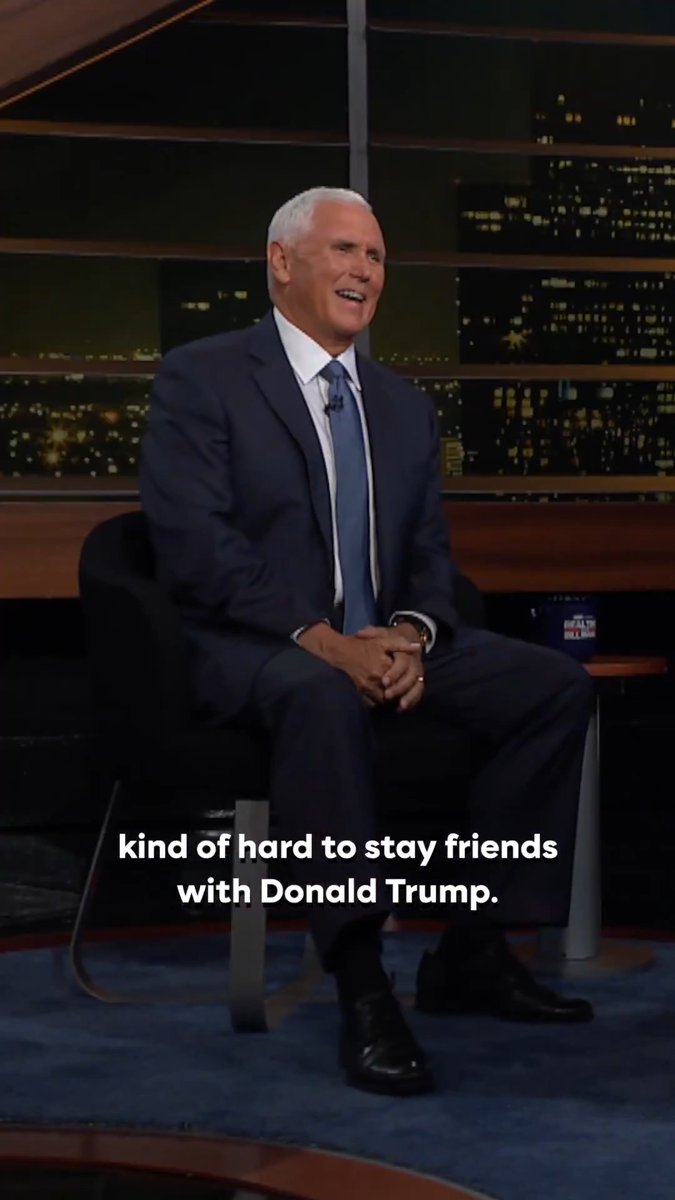 "We both know it's kind of hard to stay friends with Donald Trump." Watch @BillMaher and former VP Mike Pence find common ground on tonight's #RealTime, now streaming on hbo max fka.
