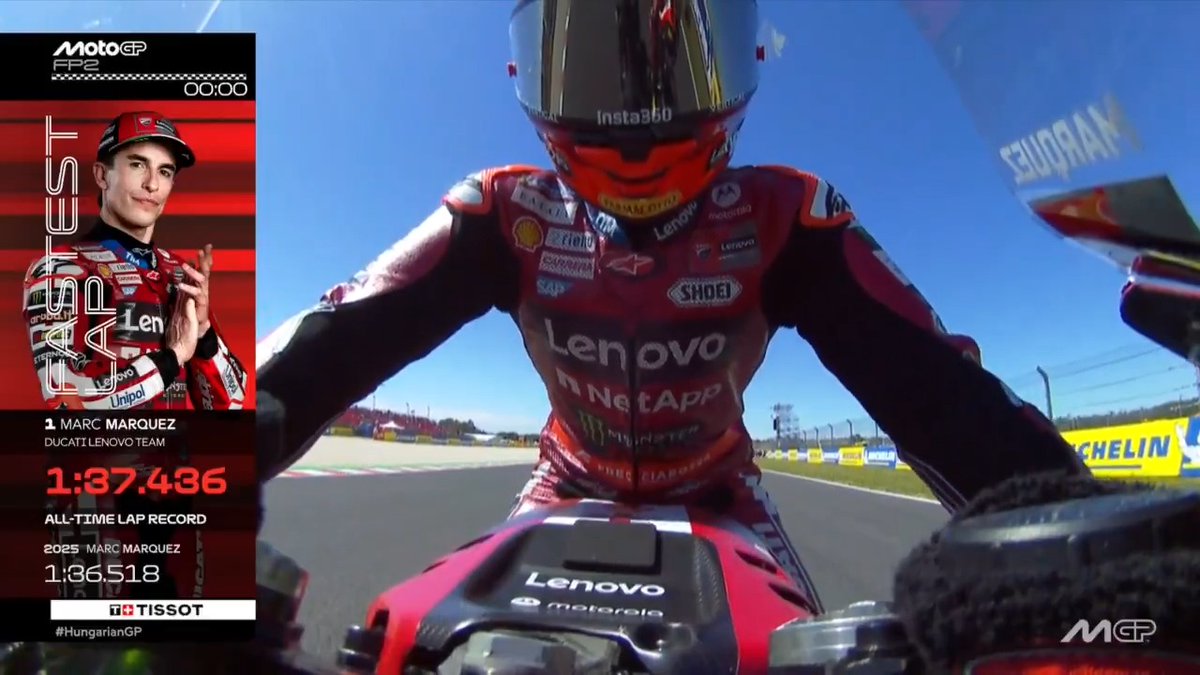 It's all going to plan for Marc Márquez who ends FP2 in P1 🔝 #HungarianGP 🇭🇺