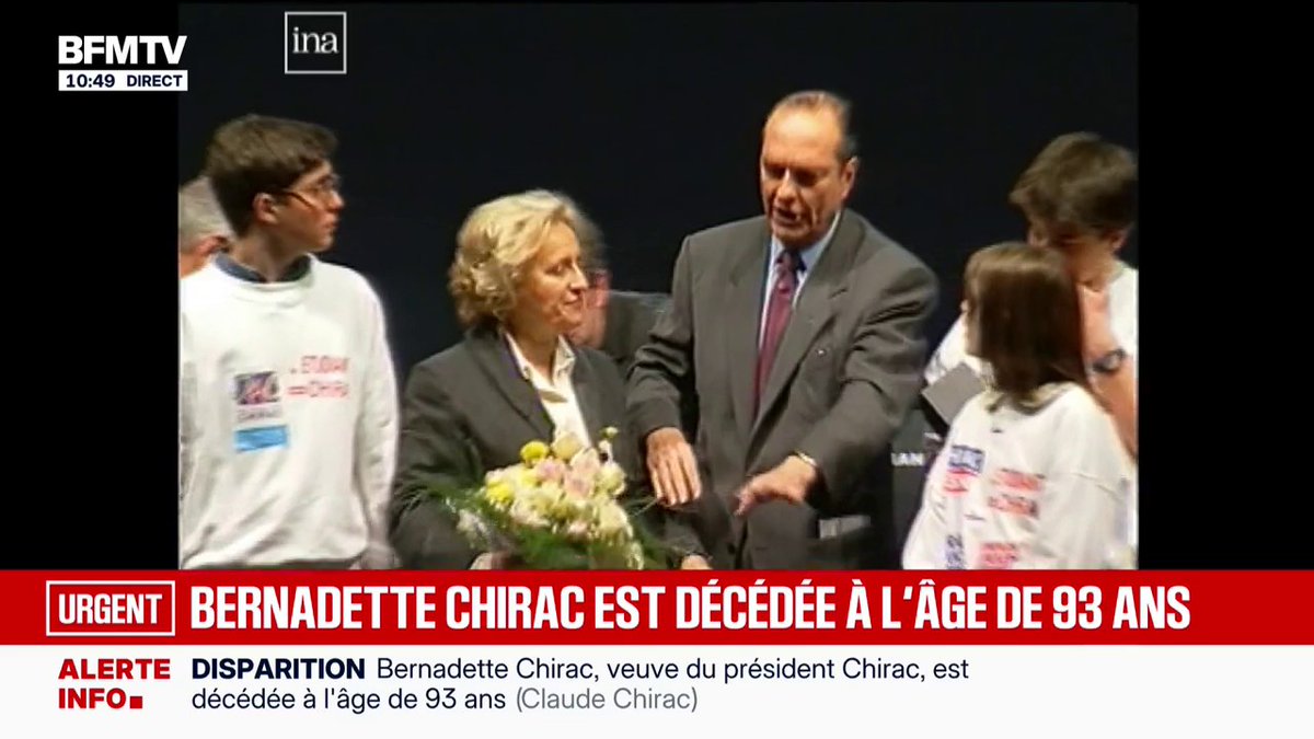 🔴 Bernadette Chirac est décédée à l'âge de 93 ans