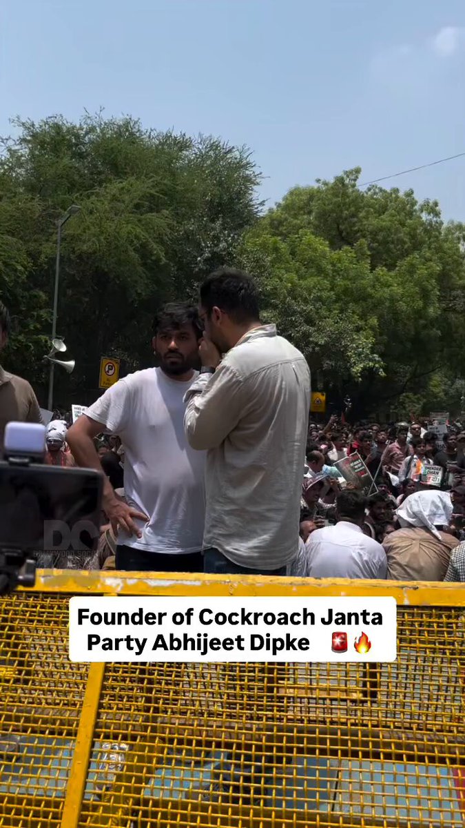 “Thousands of supporters gathered at Delhi’s Jantar Mantar for a major demonstration led by Cockroach Janta Party (CJP) founder Abhijeet Dipke.” #IndiaRejectsCJP