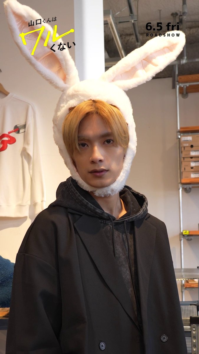 ⠀⠀#映画山口くん祭り スペシャル映像 \ 🐰ウサギ山口くんもワルくない🐰 / オコなの?それとも照れてる?💕 思わず“ひとりじめ”したくなる、 愛おしすぎる姿の山口くんを公開🥕 本編でも“うさ耳山口くん”を見逃さずに! 『山口くんはワルくない』絶賛上映中💘 #高橋恭平