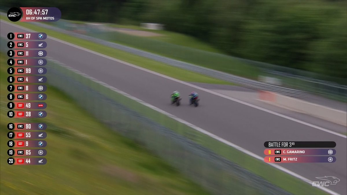 Marvin Fritz struck twice in the same spot to get past the Kawasaki Webike Trickstar machine ⚡ ⚡ #FIMEWC | #8hSpaMotos | Yamaha Racing Marvin Fritz