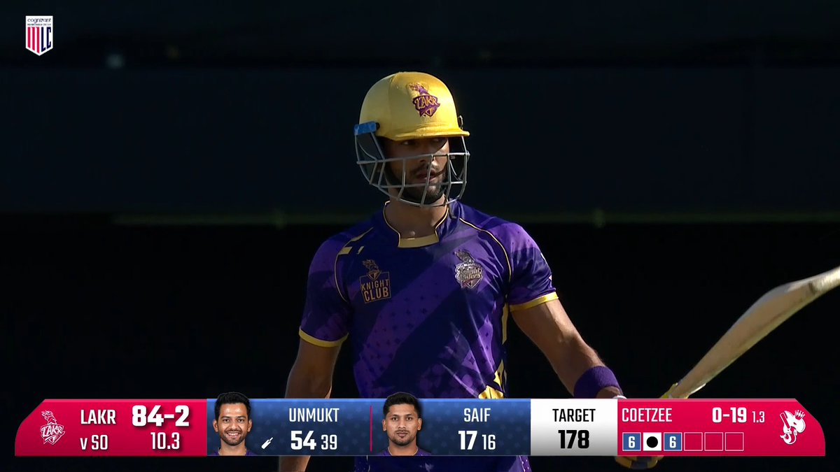Unmukt Chand finished the 2025 season as Los Angeles Knight Riders' leading run scorer, ranking #10 overall in the league at 302 runs. ☄️ UC’s back again this year for another tour with LAKR. Catch him all season long starting June 18. 🎟️: