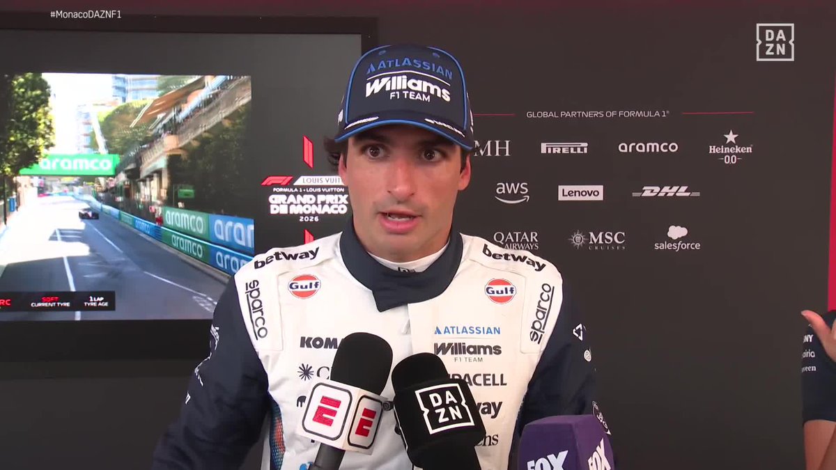 carlos after monaco quali: i was happy to get in q2 because with that red flag it wouldn’t normally possible to get through.. one of the best laps of my life with cold tires sadly in q2 i didn’t go a good job, i didn’t had a good lap.. so i’m upset :(