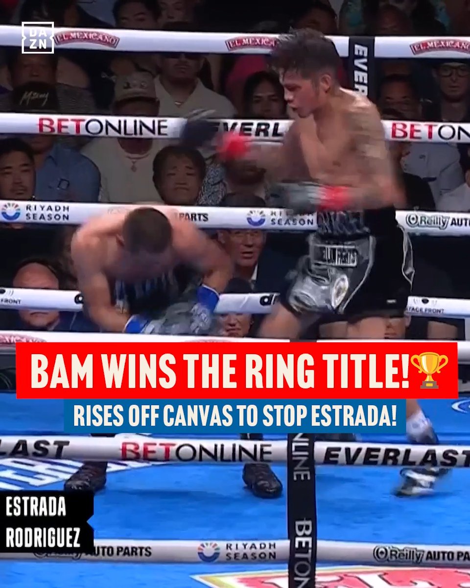 Jesse 'Bam' Rodriguez captured The Ring junior bantamweight title when he climbed off the canvas to viciously stop Juan Francisco Estrada with a body shot ๐ฅ 'Bam' looks to become a three-weight king next Saturday when he challenges WBA bantamweight champion Antonio Vargas on DAZN โญ๏ธ