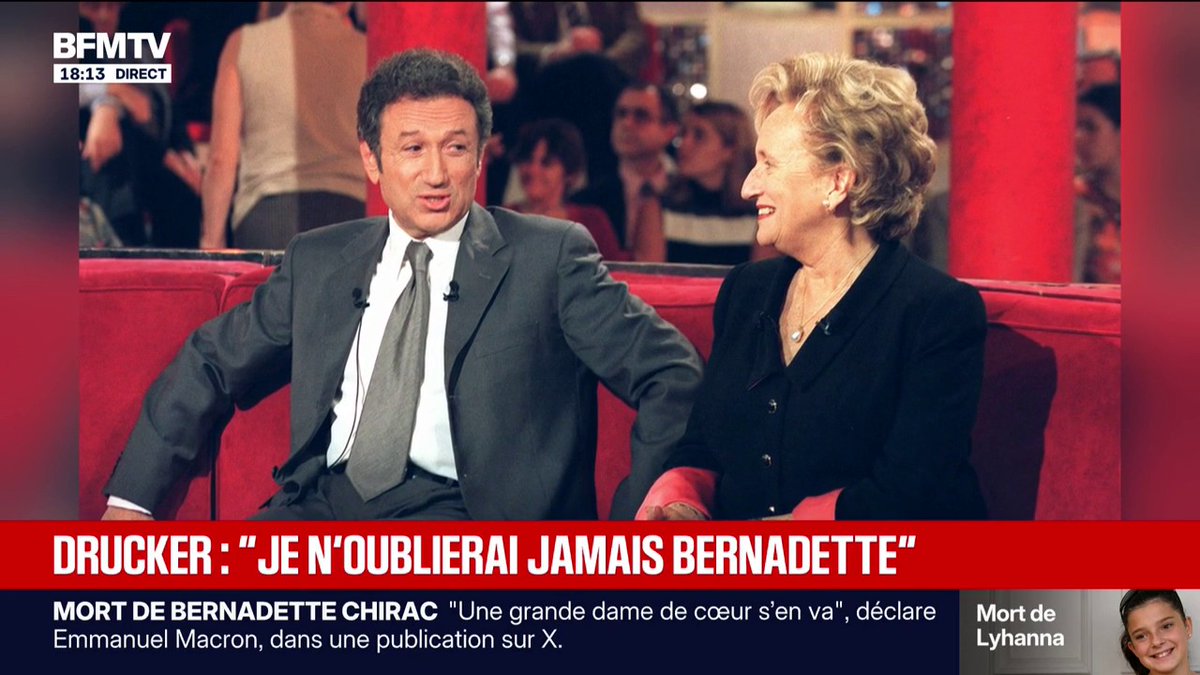 "C'était un peu la reine mère": Michel Drucker, animateur de télévision, rend hommage à Bernadette Chirac