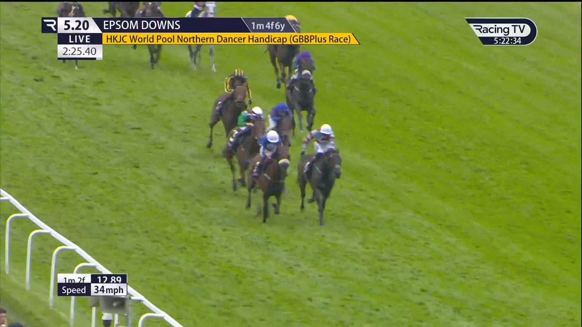 Too Soon (17-2) hangs tough in the HKJC Racing World Pool Northern Dancer Handicap Epsom Downs Racecourse A lovely winner for Warren Fentiman and Gary & Josh Moore Racing 🫡