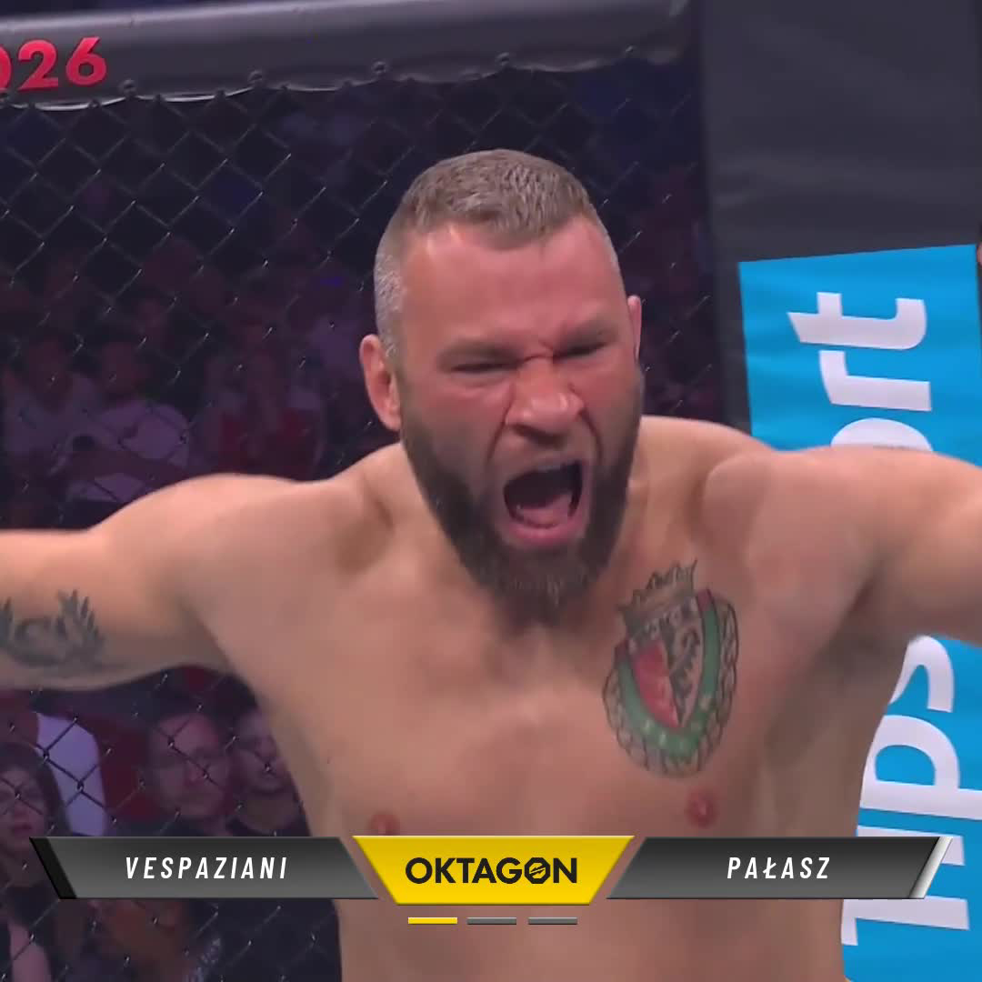 💥 BIG STOPPAGE! Adam Pałasz 🇵🇱 finishes Patrick Vespaziani in round one by TKO at heavyweight! #OKTAGON89 Did he upset your #OKTAGONFantasy draft? 📺 | RTL+ | TVP Sport