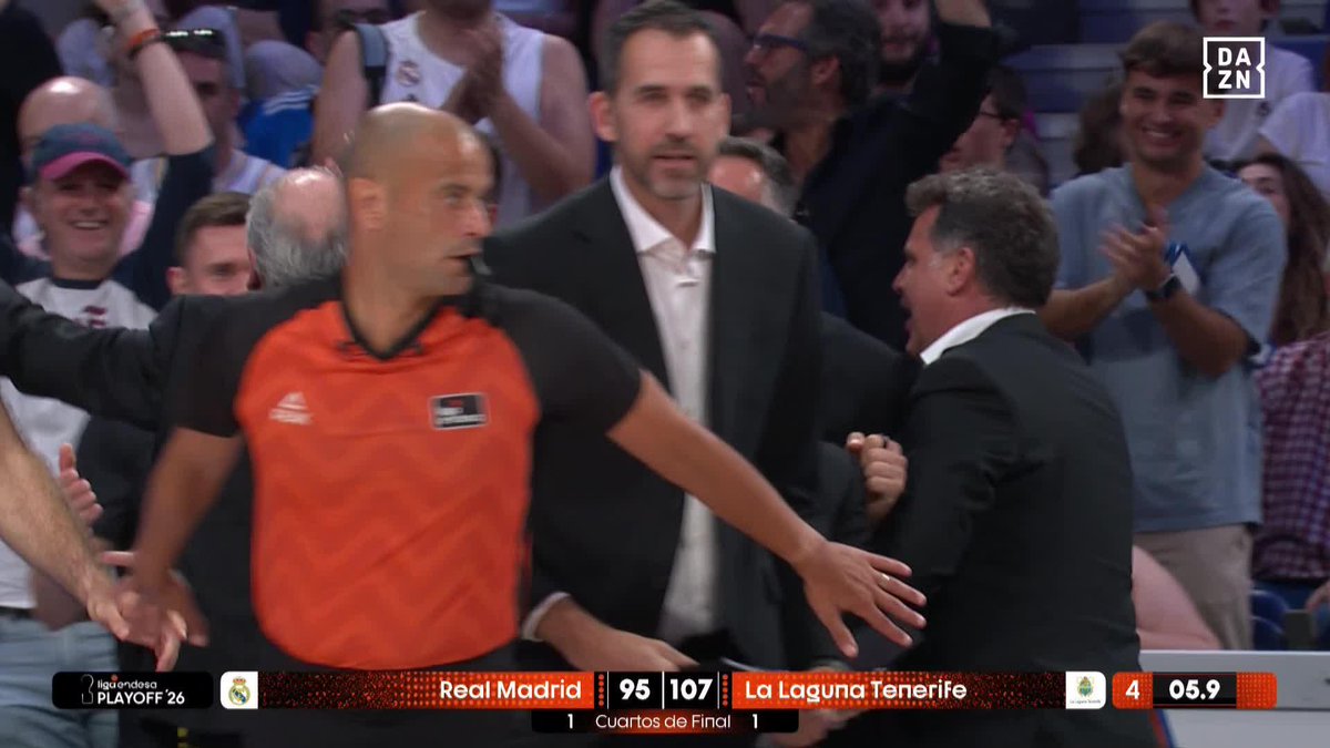 💥💣 ¡La Laguna Tenerife 𝗖𝗢𝗠𝗣𝗟𝗘𝗧𝗔 𝗟𝗔 𝗚𝗘𝗦𝗧𝗔! ¡Los de Txus Vidorreta eliminan al Real Madrid y se plantan en semis tras otra actuación memorable! #LigaEndesaxDAZN 🏀