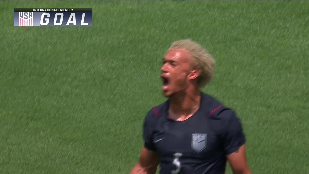 A breathtaking Antonee Robinson goal followed by an equally spectacular celebration! 🤯🤯🤯 A sensational outside-the-box volley from the Fulham Football Club man brings the USA level against Germany 🇺🇸