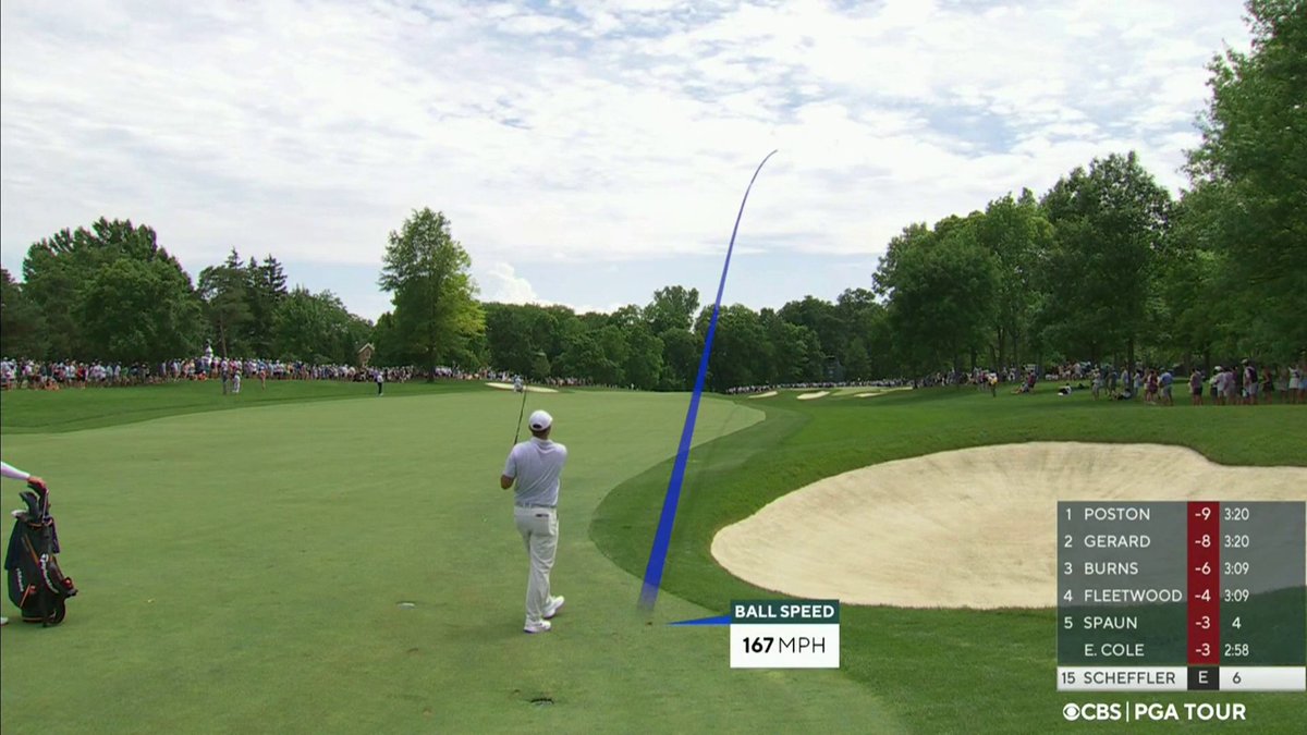 Scottie from 270 with a 3-wood. Yeah, that’ll do.