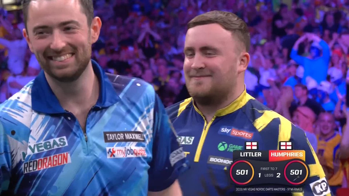 164 FROM HUMPHRIES! What a sequence of play that was! 🔥 Luke Littler shows his appreciation! 👏 📺 #NordicDarts26