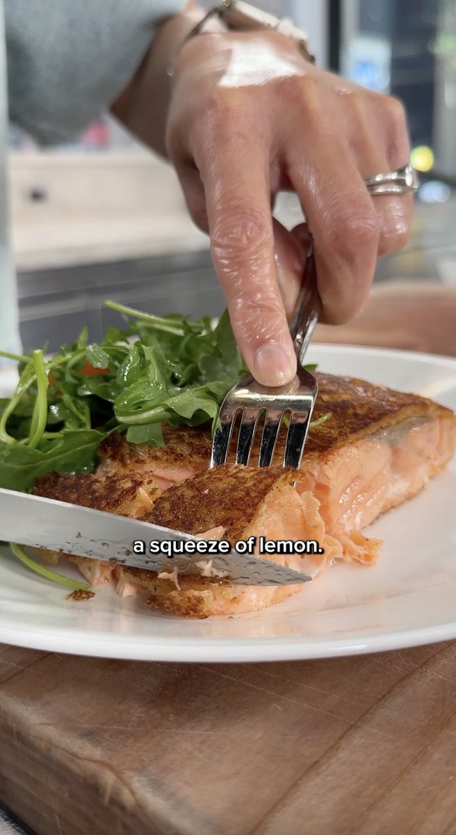 A slice of bread guarantees a perfectly buttery, crispy crust on salmon! 🍞😲 Adrienne Cheatham shares this technique popularized by chef Laurent Gras. Watch Adrienne judge #BBQBrawl Mondays at 9|8c! Get the recipe: