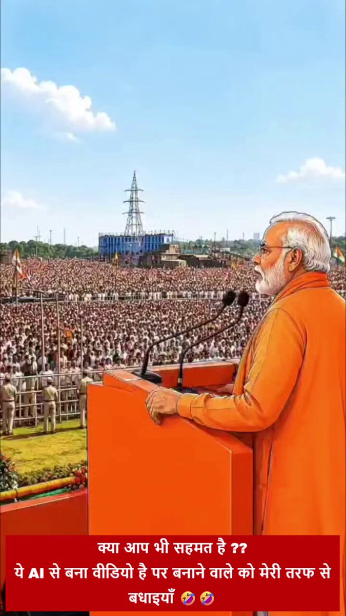 क्या आप भी सहमत है ?? ये AI से बना वीडियो है पर बनाने वाले को मेरी तरफ से बधाइयाँ 🤣🤣