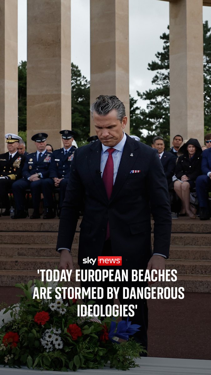The US defence secretary used his speech marking 82 years since D-Day to link current immigration issues to the wartime liberation of Europe. 🔗