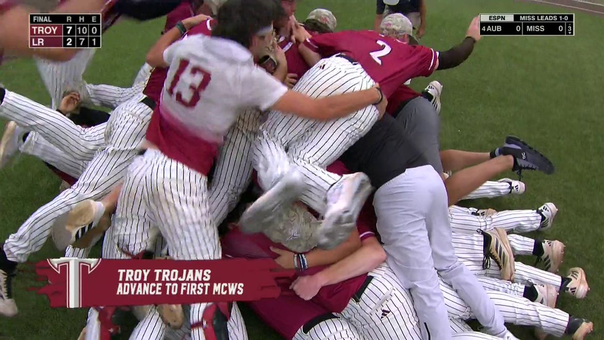 FROM THE LAST FOUR IN TO ITS FIRST TRIP TO THE MCWS! What a run to Omaha for Troy Baseball ⚔️ 👏