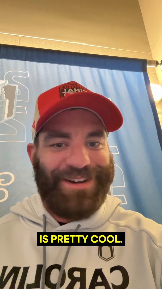 Hey, Carolina Hurricanes fans! 👋 Jordan Martinook's checking in ahead of Game 3 of the #StanleyCup Final! The puck drops at 8p ET on ABC, Sportsnet, and TVA Sports!