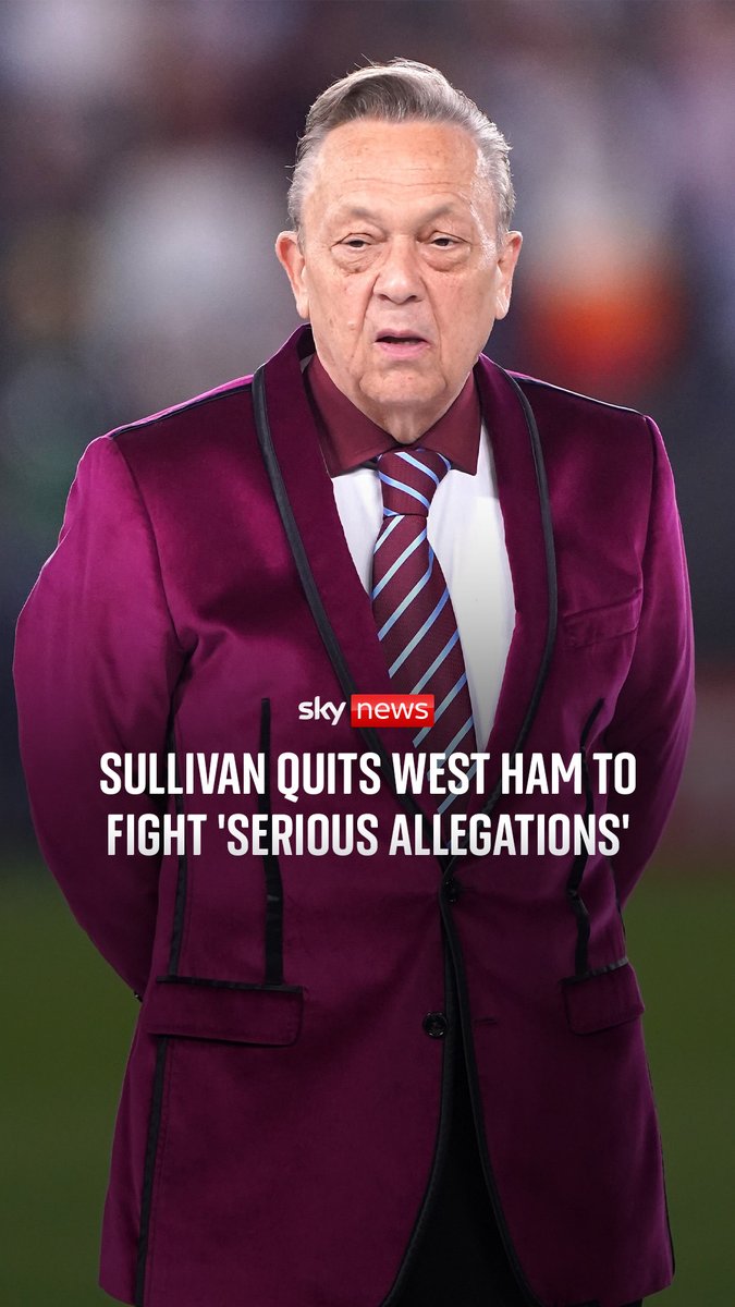 David Sullivan has stepped down from his role as joint chair of West Ham, after being made aware that he is the subject of 'serious historic allegations' set to be published. He has denied wrongdoing and vowed to fight the claims. 🔗