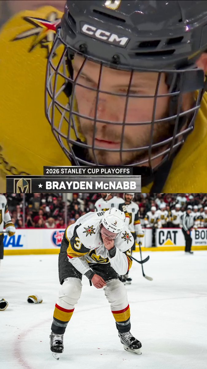 Despite going to the hospital after taking a puck to the face in Game 2, Brayden McNabb is playing in Game 3 🙌