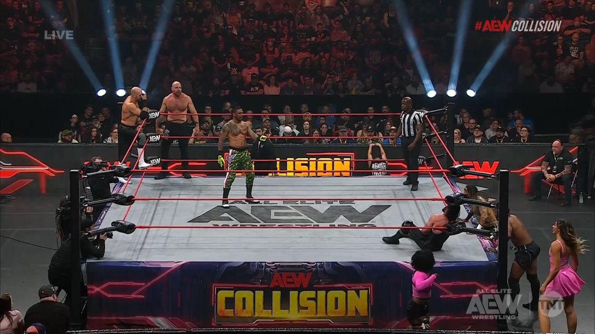This was a chaotic 96 seconds of action #AEWCollision is LIVE from coast-to-coast on TNT and HBO Max