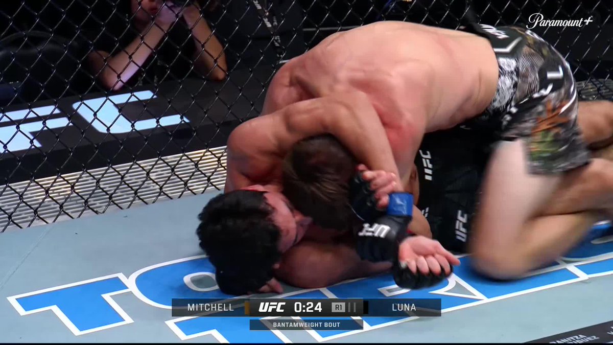 BRYCE MITCHELL TAKES SANTIAGO LUNA’S UNDEFEATED RECORD Bryce Mitchell is now 2-0 at 135lbs 👀 #UFCVegas118