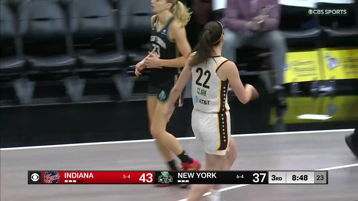 Caitlin Clark with the DEEP three off the offensive rebound 🔥