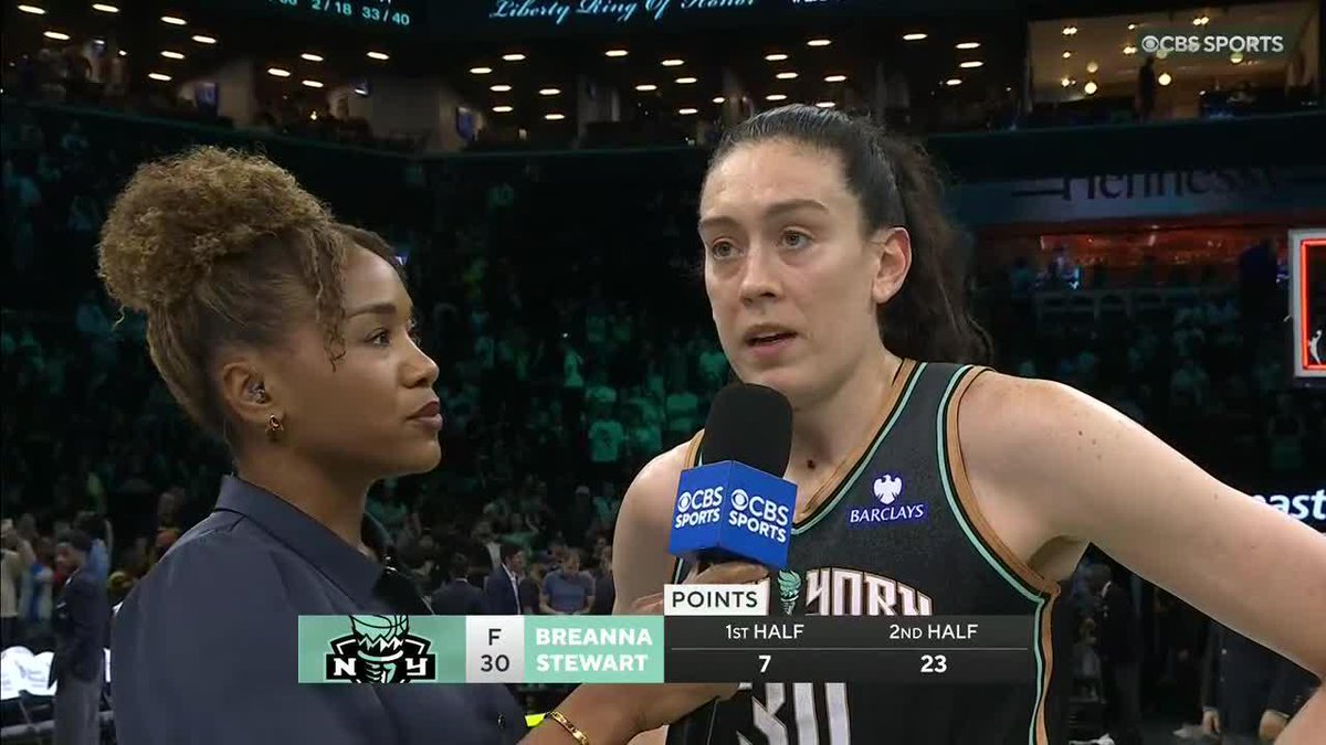 "Pauline (Astier), she doesn't play like a rookie." New York Liberty forward Breanna Stewart with Tiffany Blackmon after a 30-point performance vs. Indiana