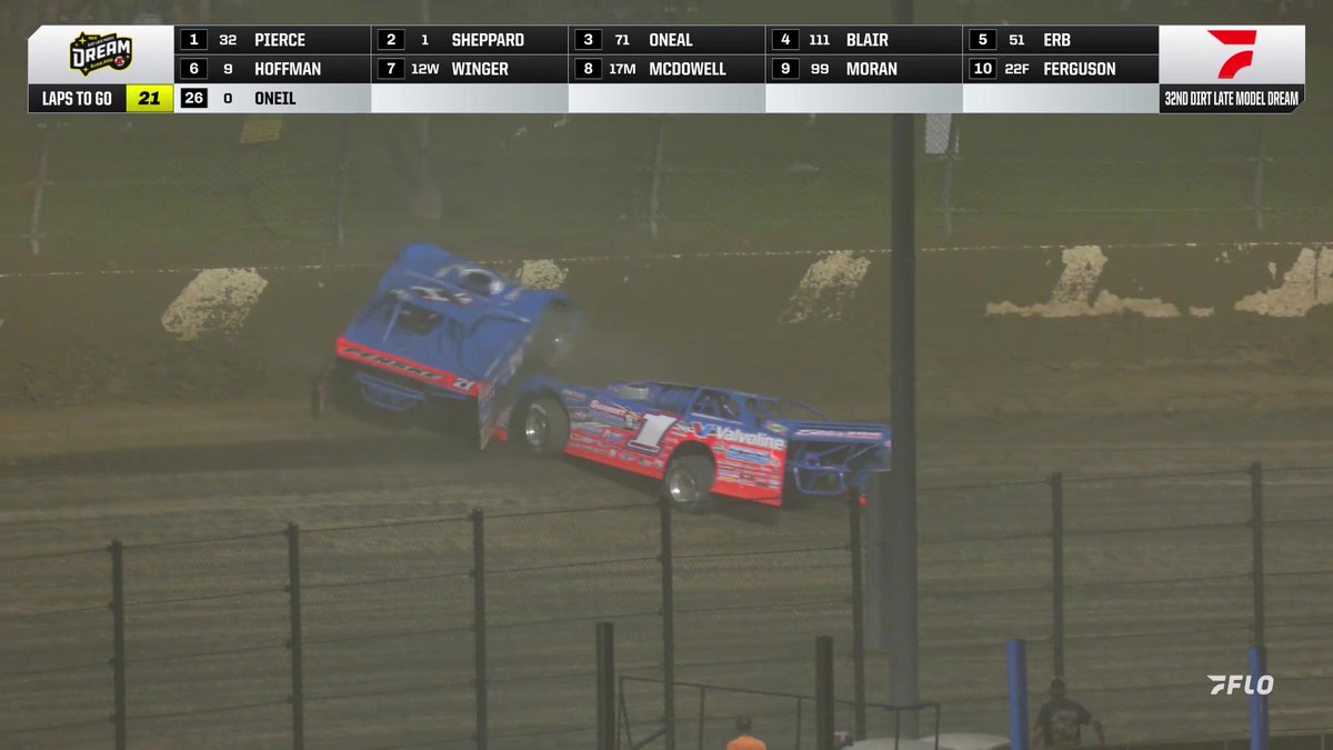💔 A terrible ending to the #DLMDream for Brandon Sheppard and Hudson O’Neal ELDORA SPEEDWAY