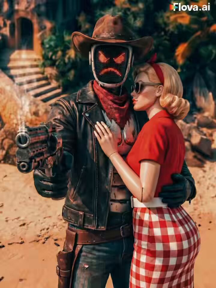 The transition from an ostrich chase to a rocket launch is pure cinematic gold this needs an entire Season. The emotional robot cowboy Hollywood is so cooked right now #FlovaAIChallenge Made with Seedance 2.0 on FlovaAI