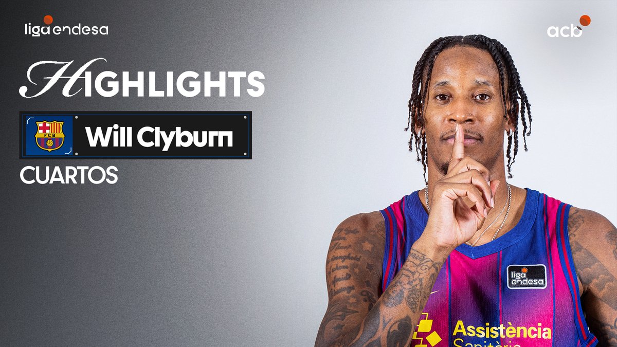 A la hora de la verdad, apareció WILL CLYBURN 🔥 El de Detroit fue clave en el TERCER y DECISIVO partido en Murcia para meter al Barça Basket en la semifinal del #PlayoffLigaEndesa 💥 Will Clyburn ¡2⃣3⃣ puntos, 4⃣/4⃣ en triples y 2⃣8⃣ de valoración!