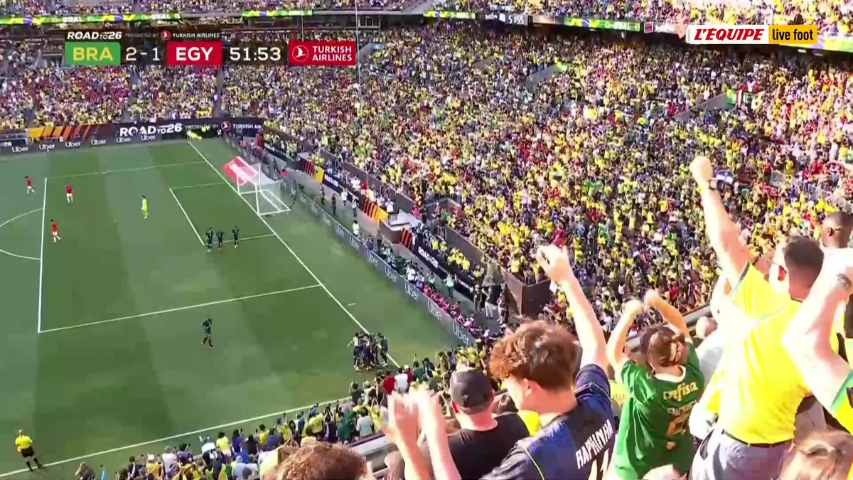 🇧🇷 - 🇪🇬 Parfaitement servi par Raphinha, Endrick inscrit le but de la victoire pour le Brésil face à l'Égypte ! #lequipeFOOT