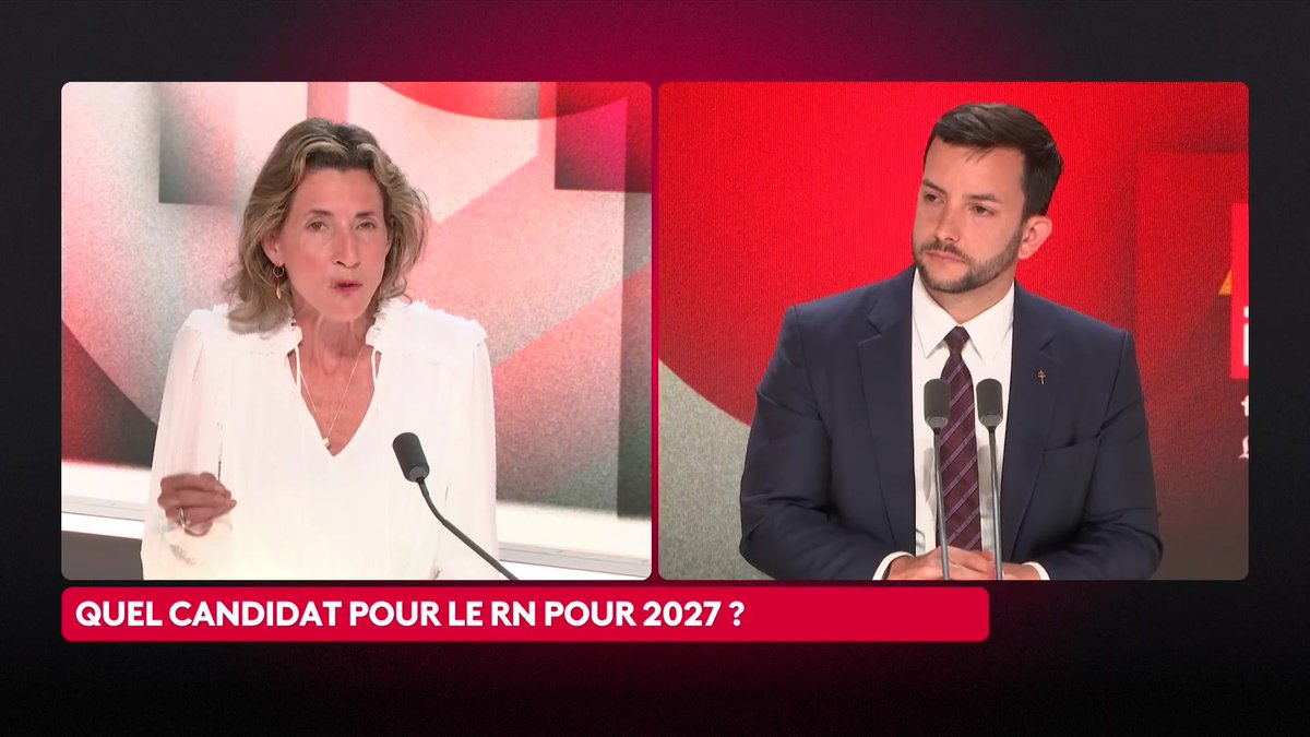 Marine Le Pen risque une peine d'inéligibilité dans le procès en appel des assistants parlementaires. Son niveau dans les sondages "est miraculeux", estime le député RN Jean-Philippe Tanguy. "Cela prouve le lien de fidélité qu'elle entretient avec les électeurs." #QuestionsPol