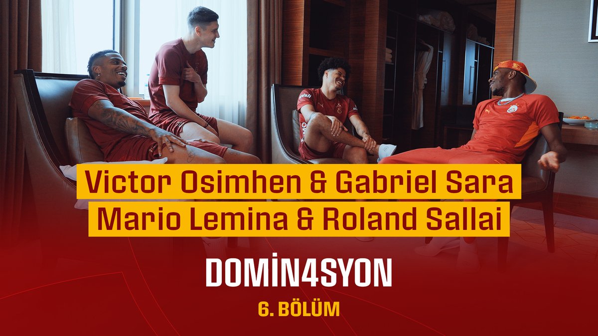 💬 DOMİN4SYON | Victor Osimhen & Gabriel Sara & Mario Lemina & Roland Sallai - 6. Bölüm 🏆 Şampiyonluğa giden yolda oyuncularımızla gerçekleştirdiğimiz keyifli sohbet YouTube Katıl Sarı-Kırmızı Paket ve GSPlus Premium üyelerine öncelikli olarak YAYINDA! ✅ İzlemek için 👇