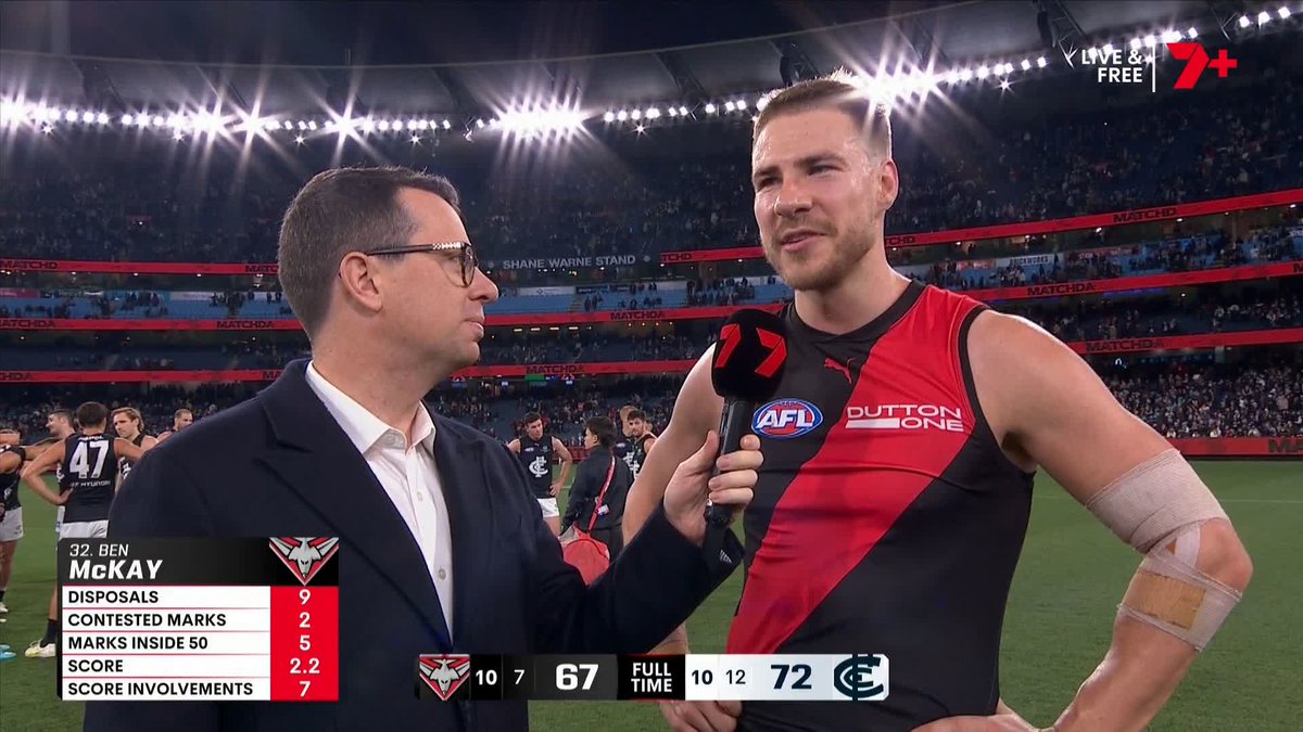 "Clearly disappointed not to finish late but I thought for 80 per cent of it it was a pretty good effort." 🗣️ Ben McKay with Mitch Cleary post-game
