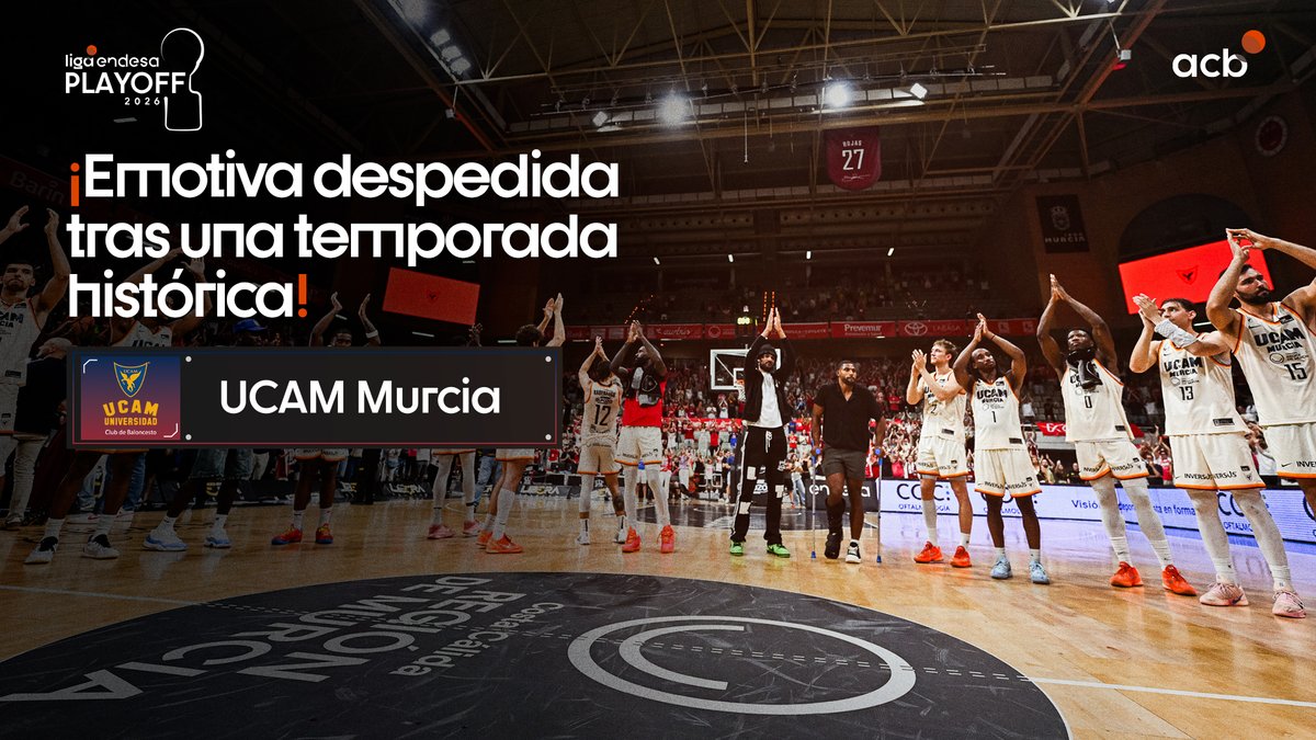 UCAM Murcia cerró una temporada histórica tras caer en cuartos del #PlayoffLigaEndesa Y así se despidió de la parte más importante: la afición, su apoyo incondicional ❤️ | UCAM Murcia 👏