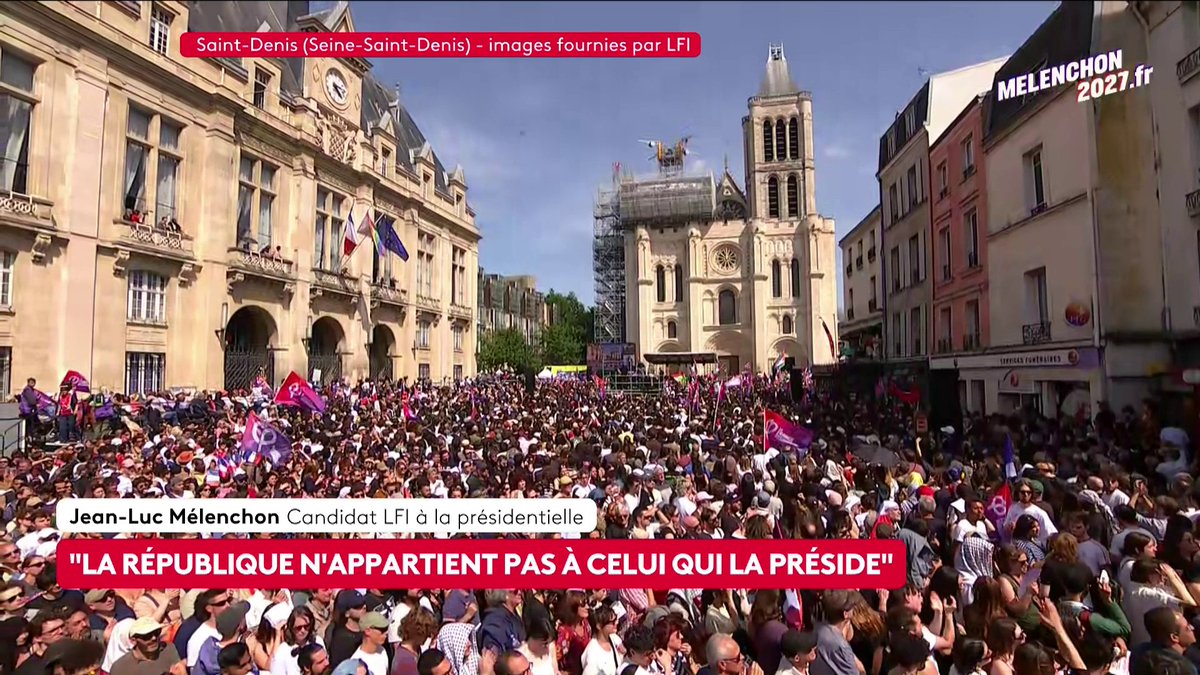 🔴 "Les années Macron sont celles du recul de toutes les libertés." 🗣 Jean-Luc Mélenchon, candidat LFI à la présidentielle, lors du meeting de Saint-Denis. #canal16
