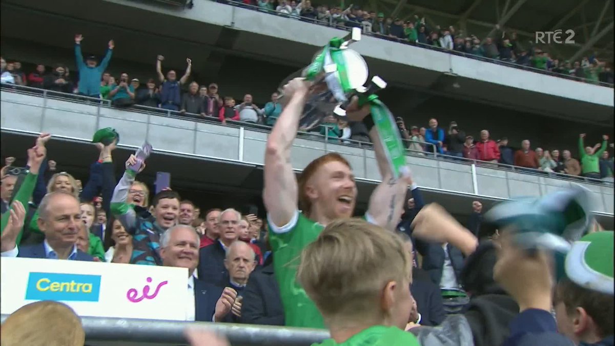 Cian Lynch holds aloft the Mick Mackey Cup after Limerick come out on top in their Munster SHC final arm-wrestle with Cork 📱Updates: 📺Watch: 📻Listen: #RTEGAA