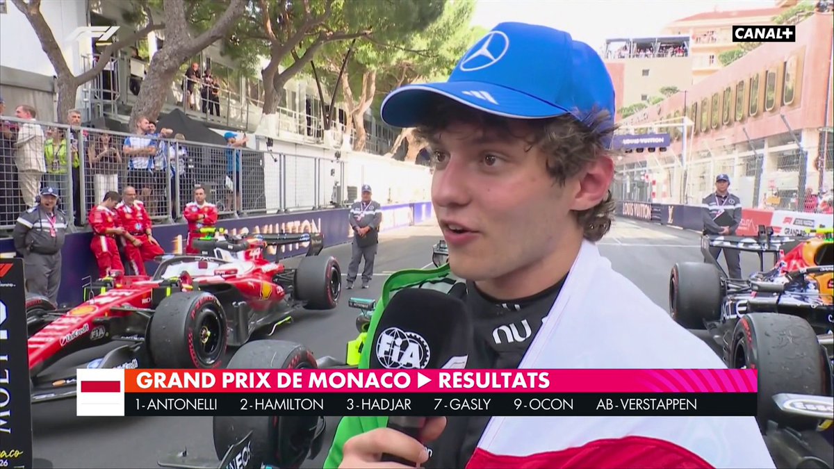 "Une course incroyable !" 5e victoire d'affilée pour Kimi Antonelli, qui s'installe solidement en tête du championnat ! 👏 #MonacoGP #F1