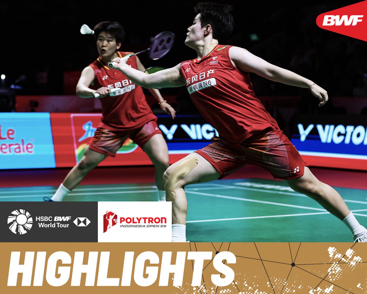 Top seeds Liu/Tan 🇨🇳 put it all on the line against Fukushima/Matsumoto 🇯🇵. #BWFWorldTour #IndonesiaOpen2026