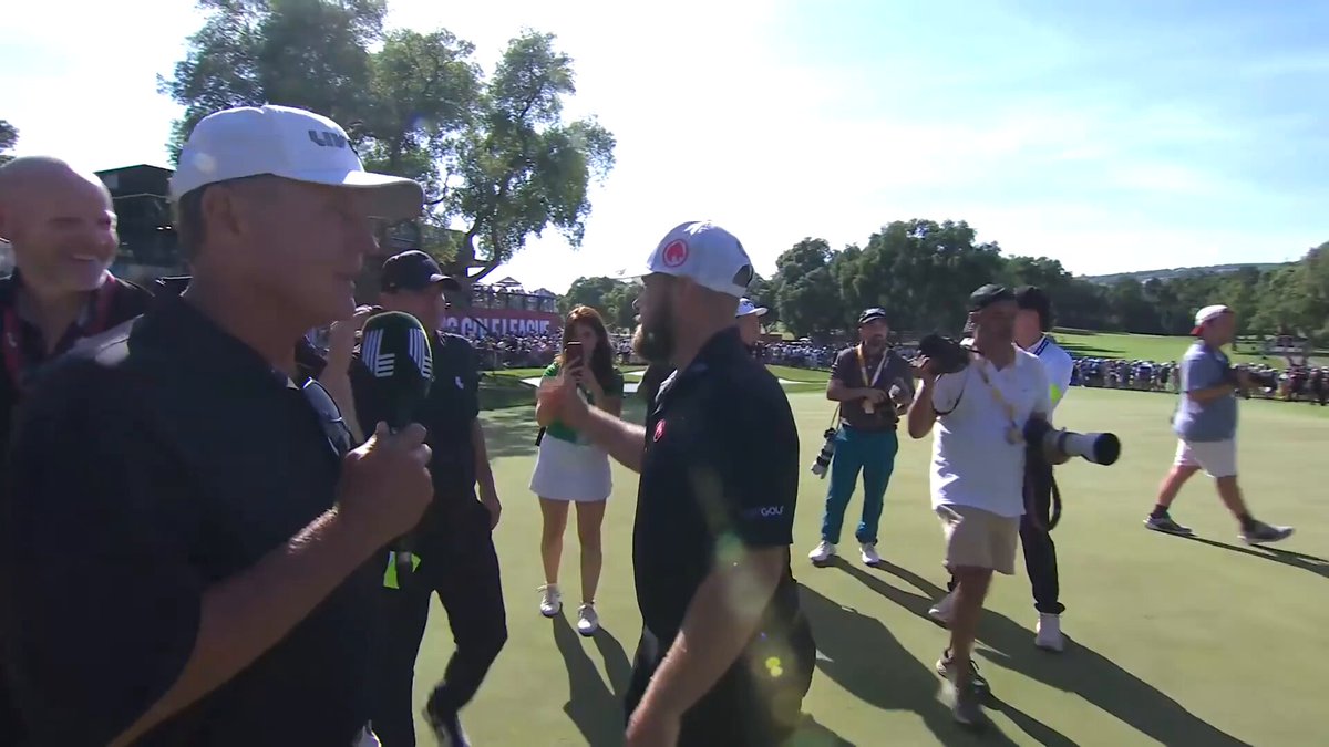 🗣️ Immediate reaction from LIV Golf Andalucia champion Tyrrell Hatton JERRY: "As Tyrrell gets congratulations from CEO Scott O'Neil. Tyrrell, how much of a battle was it out there today and this week?" HATTON: "Yeah, I found today really stressful. I feel like I hit a lot of good iron shots that didn't end up on the green. Obviously you saw a lot of pretty angry reaction from myself, but I'm happy with how I just kept plugging away and in a sense kind of got my reward with how I finished. It feels surreal to win, let alone the kind of place as iconic as this" JERRY: "Not only surreal, but also as a brand new parent and the responsibility that comes with that. Did it give you any brand new perspective as you competed?" HATTON: "To be honest, I thought no matter how today went, I'm still going to be home tonight, and I'll walk in to a crying newborn, and I'll be doing nappies tonight. That was going to happen regardless. I'm really excited to get home to Emily and our little girl. JERRY: Means more than anything else. Congratulations for this" HATTON: "Thank you" #LIVGolfAndalucia | Legion XIII