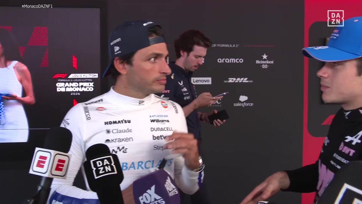 El momento entre Carlos Sainz y Colapinto hablando de su toque "Iba roto ya" #MonacoDAZNF1 🇲🇨