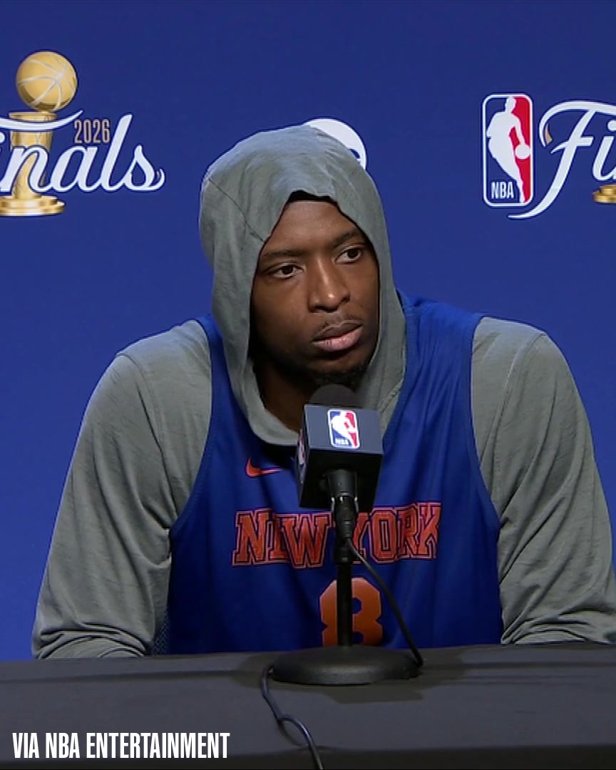 OG Anunoby is asked about President Donald Trump attending Game 3 at MSG: "He'll just be there watching the game. We're going to go as usual, play our game. Try to win the game."