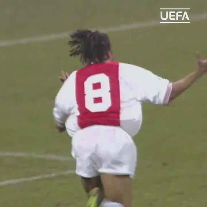 A young Edgar Davids scoring a great goal for Ajax.