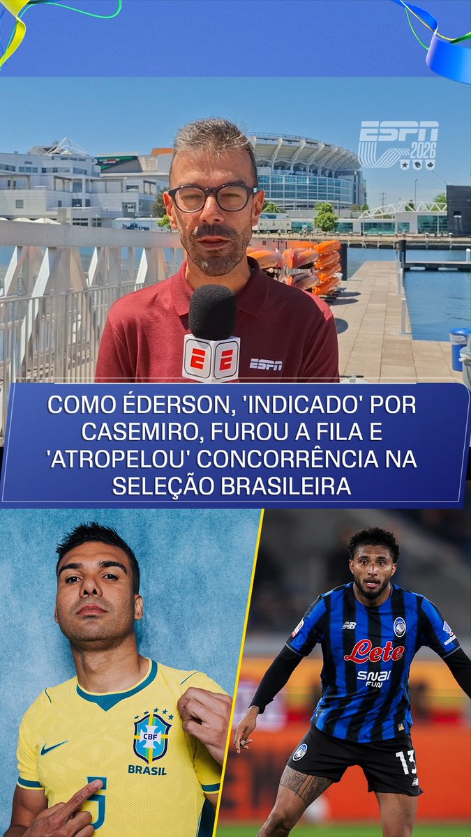 ATRAVESSOU A CONCORRÊNCIA! Pedro Ivo Almeida traz os detalhes da escolha de Ancelotti por Éderson, com o corte de Wesley na Seleção Brasileira. #ESPN2026