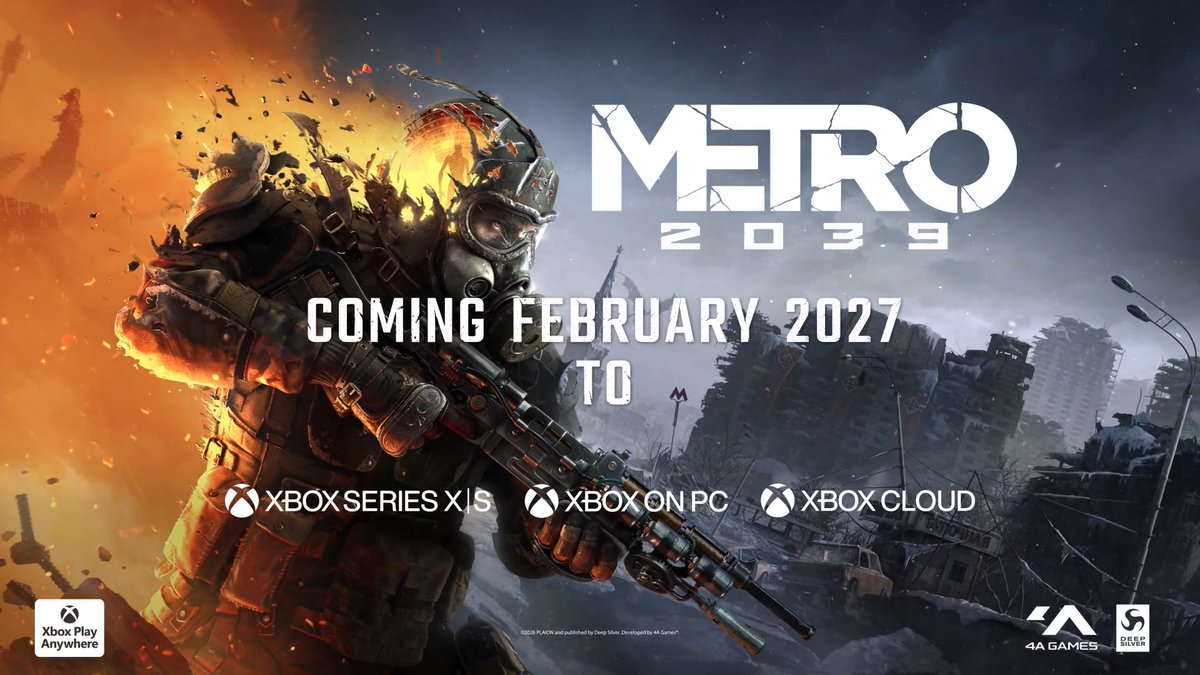 Guide the Metro to the light. Experience a post-apocalyptic Moscow in METRO 2039, coming February 2027: | #XBOXShowcase
