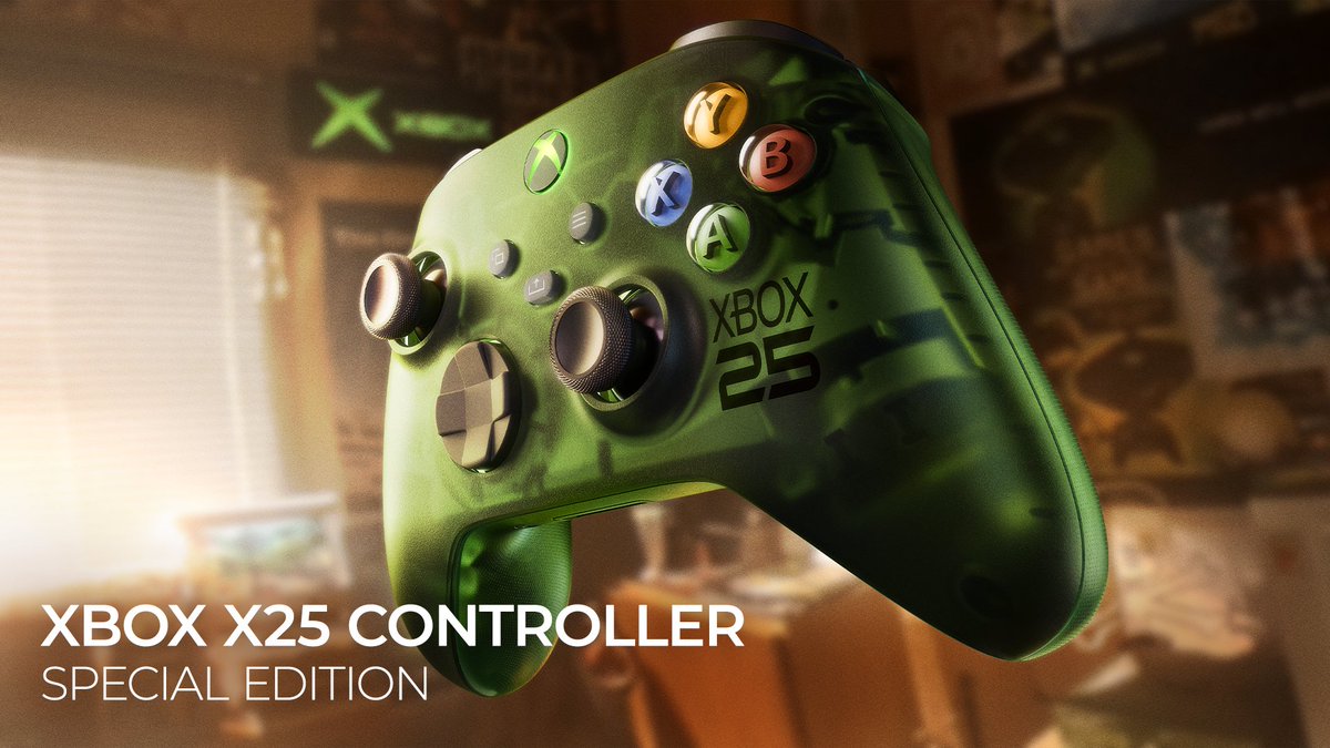 Remember the past. Play the future. 🎮 Introducing the XBOX Controller X25 Special Edition in translucent OG Green: | #XBOXShowcase