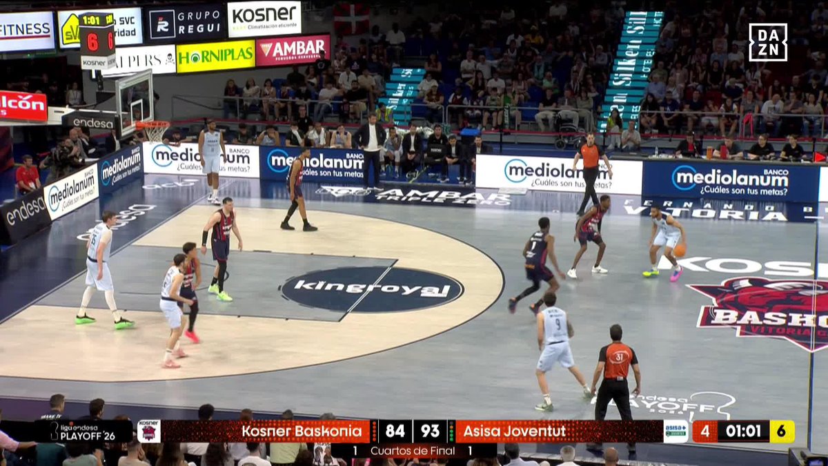 💫 Tenía que ser 𝗥𝗜𝗖𝗞𝗬 𝗥𝗨𝗕𝗜𝗢 El triple que sentencia el 𝐩𝐚𝐫𝐭𝐢𝐝𝐨 y la 𝐬𝐞𝐫𝐢𝐞. ¡La Club Joventut Badalona estará en SEMIS! #LigaEndesaxDAZN 🏀