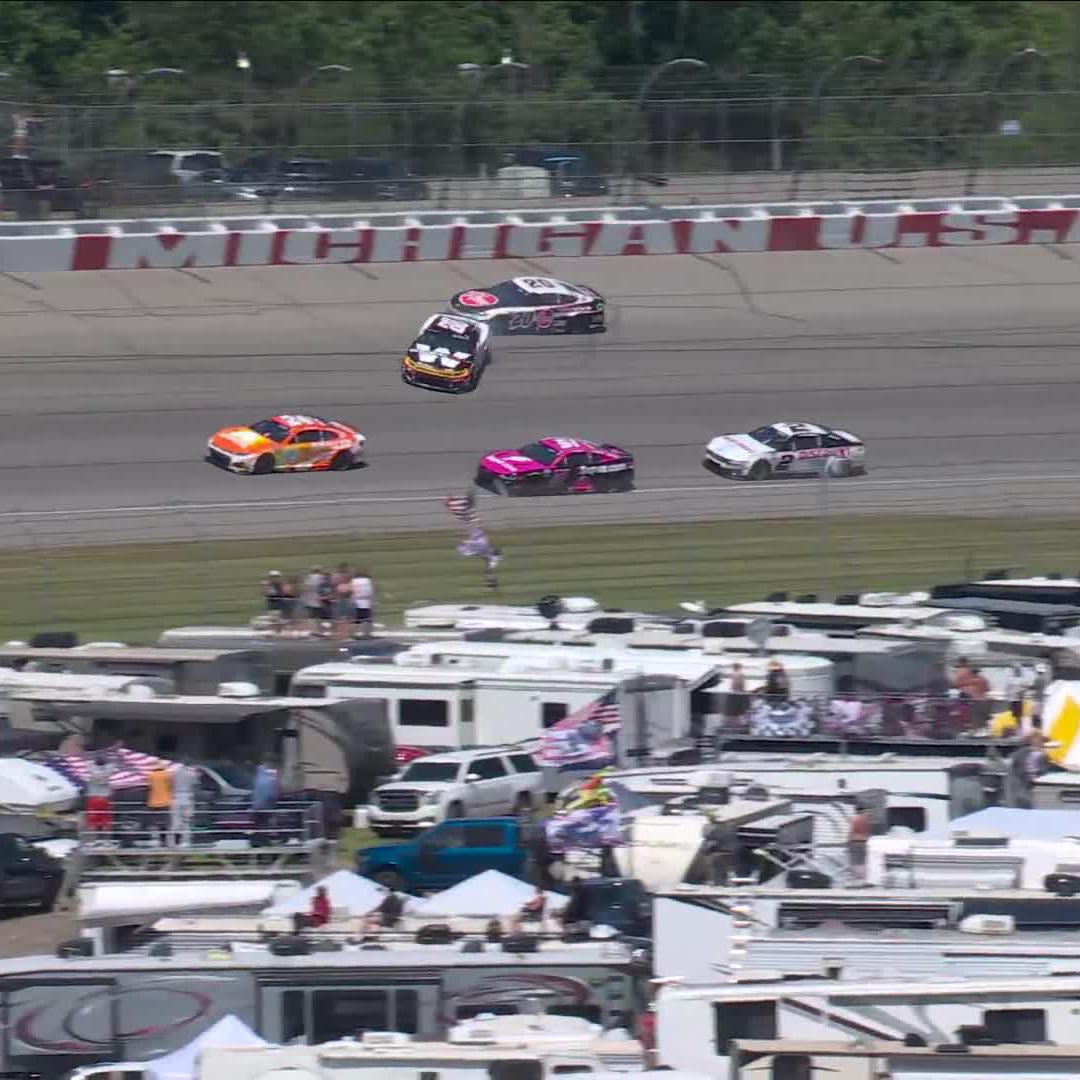 Trouble strikes early for Connor Zilisch as the No. 88 goes around.