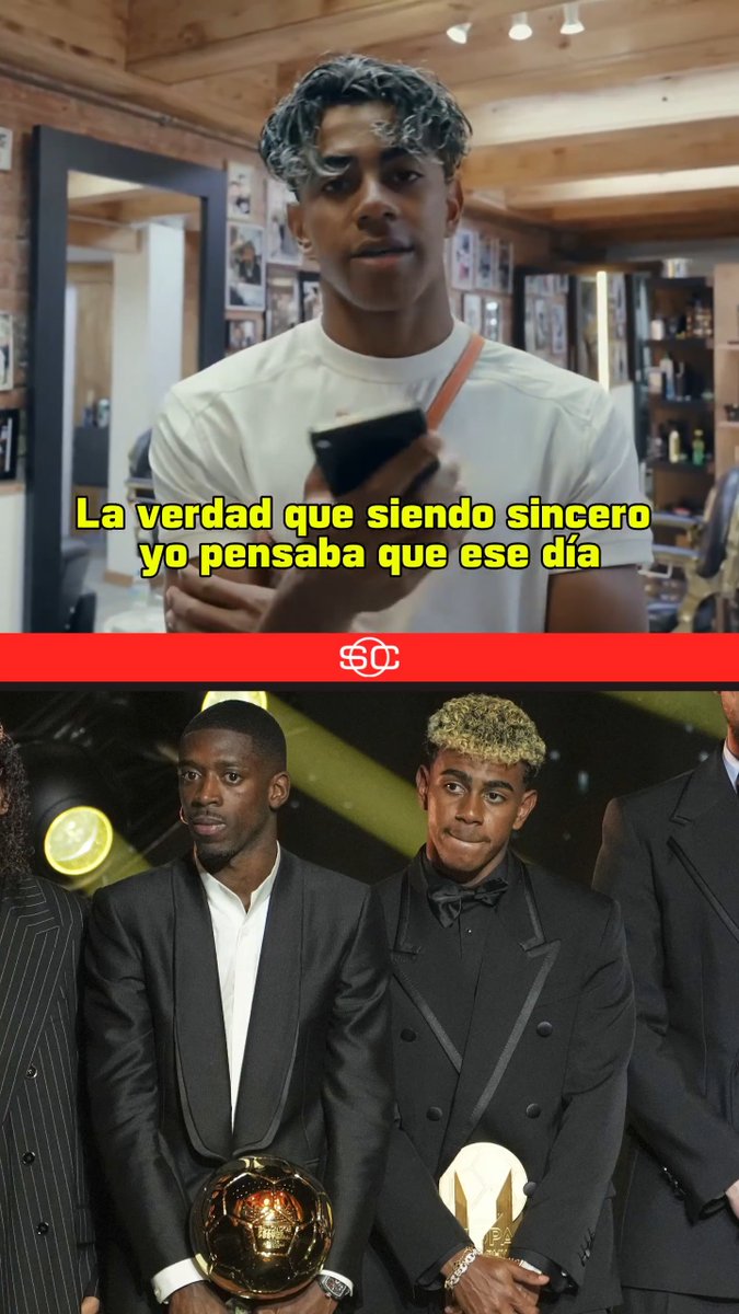 "LA VERDAD QUE SIENDO SINCERO PENSABA QUE ESE DÍA IBA A GANARLO", Lamine Yamal expresó lo que sintió cuando Dembélé se quedó con el Balón de Oro y contó como ayudó en su carrera el no haber ganado el premio. 📹 YT/LamineYamal